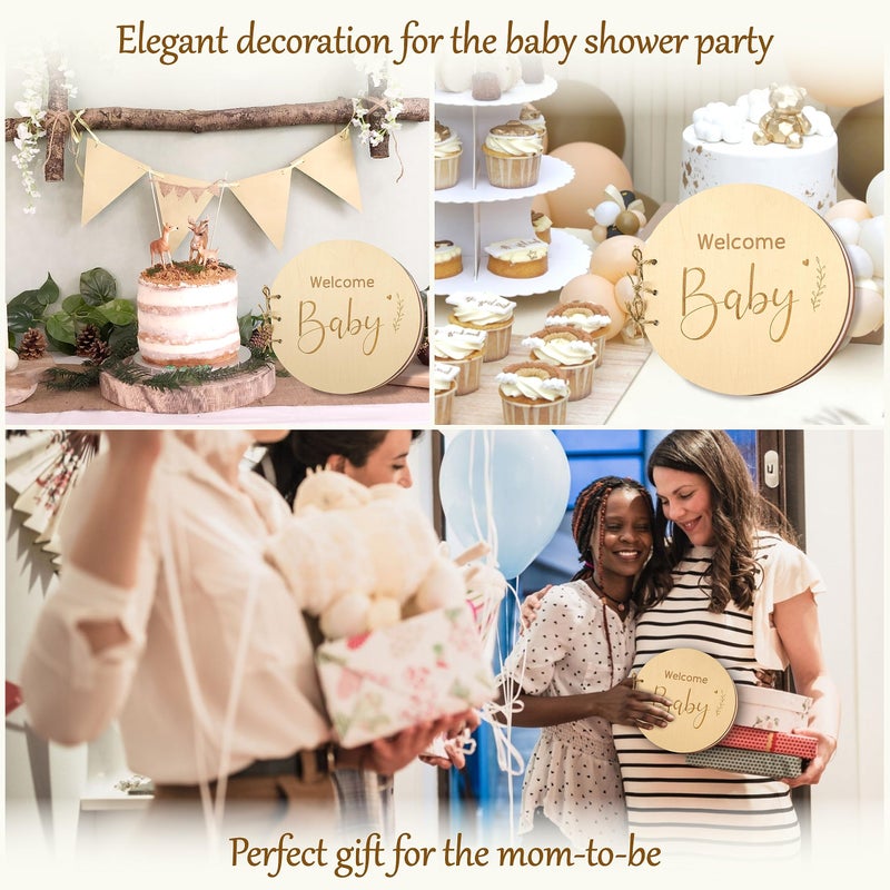 STOFINITY Wooden Baby Shower Guest Book Alternatives for Girl Boy - Welcome Baby Shower Sign in Guest Book Keepsake Gifts, Blank Guestbook for Baby Shower Decorations Gender Neutral - Image 5
